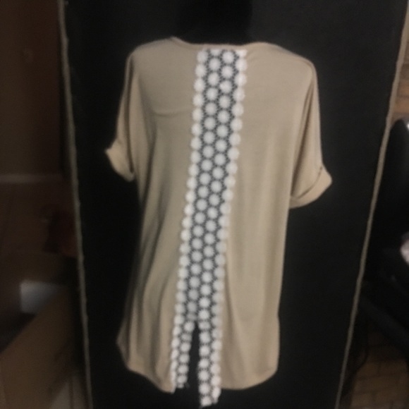 Tan plain tunic with lace on back. - Picture 2 of 3